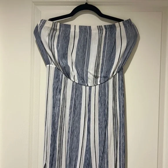 Strapless Striped Jumpsuit - Picture 1 of 4